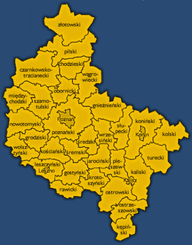 mapa województwa wielkopolskiego